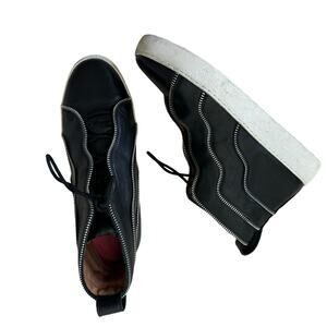 Frye Webster Zip High 71890 Black Leather Zipper Sneakers Shoes Size 8.5